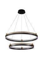 Люстра подвесная Crystal Lux FERNANDO SP123W LED D600+800 BLACK/GOLD