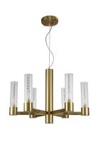Люстра подвесная Crystal Lux OTONO SP6+1 BRASS/TRANSPARENTE