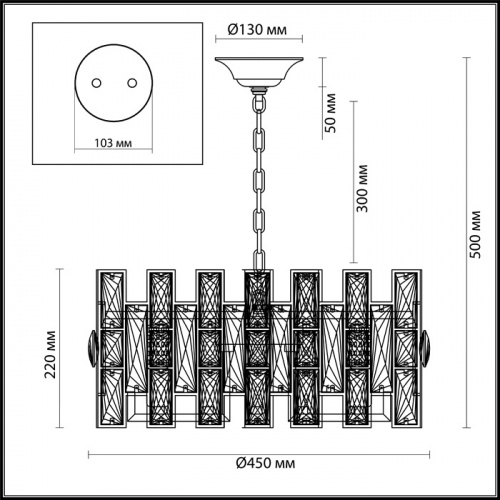 Подвесная люстра Odeon Light DIORA 4121/8 купить по низкой цене