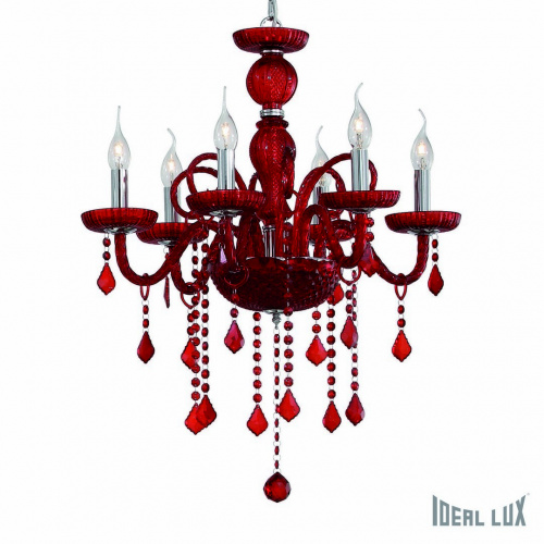 Подвесная люстра Ideal Lux GIUDECCA SP6 ROSSO купить по низкой цене