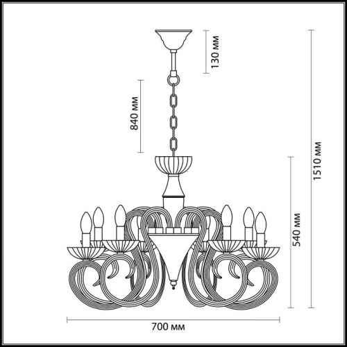 Подвесная люстра Odeon Light ZEFIRO 3932/8 купить по низкой цене