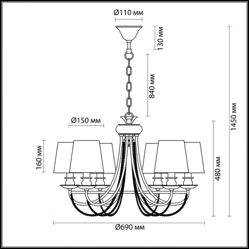 Подвесная люстра Odeon Light LIRIA 4182/6 купить по низкой цене
