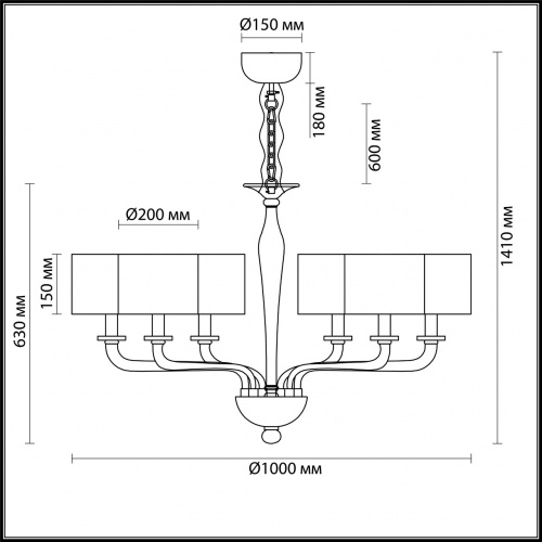 Подвесная люстра Odeon Light Vosta 4727/6 купить по низкой цене