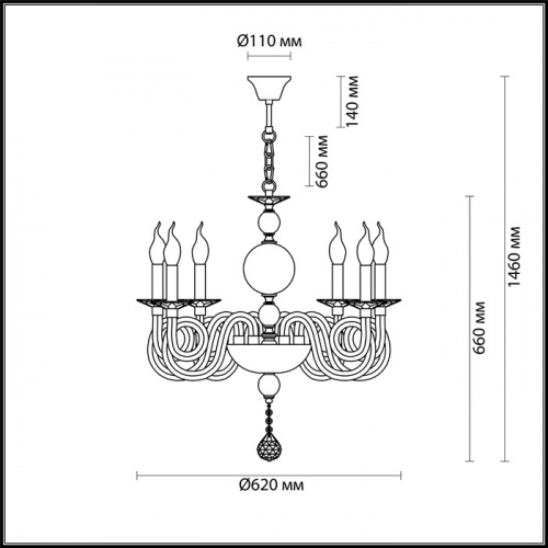 Подвесная люстра Odeon Light IRIA 4601/6 купить по низкой цене
