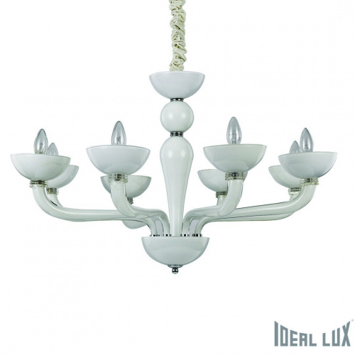 Подвесная люстра Ideal Lux CASANOVA SP8 BIANCO купить по низкой цене