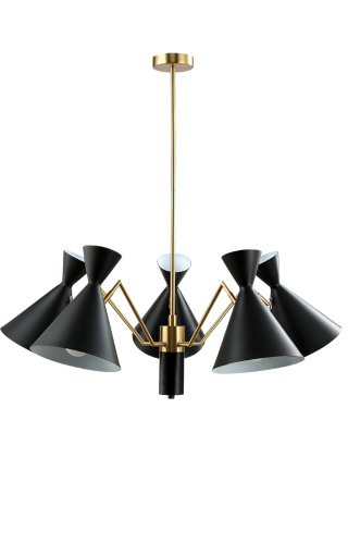 Люстра потолочная Crystal Lux JOVEN SP5 GOLD/BLACK купить по низкой цене