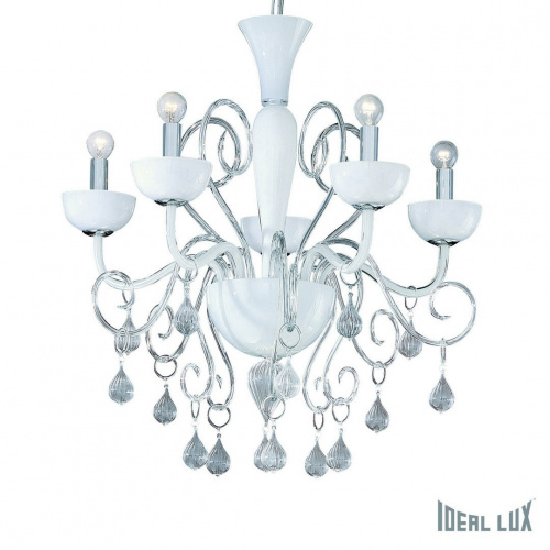 Подвесная люстра Ideal Lux LILLY SP5 BIANCO купить по низкой цене