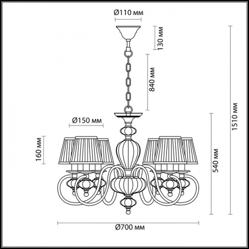 Подвесная люстра Odeon Light MEDEA 4186/6 купить по низкой цене