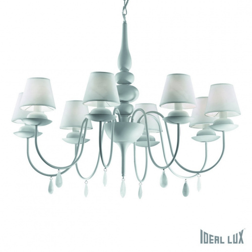 Подвесная люстра Ideal Lux BLANCHE SP8 BIANCO купить по низкой цене