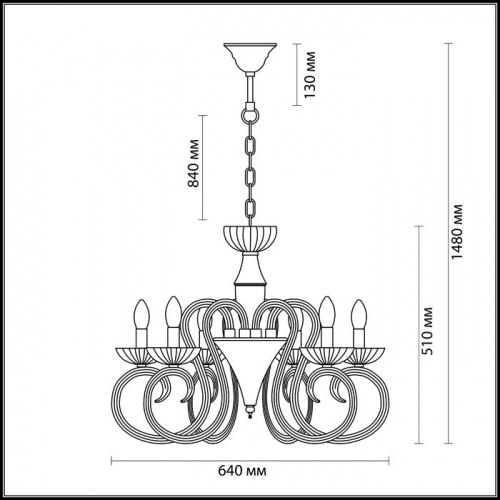 Подвесная люстра Odeon Light ZEFIRO 3932/6 купить по низкой цене