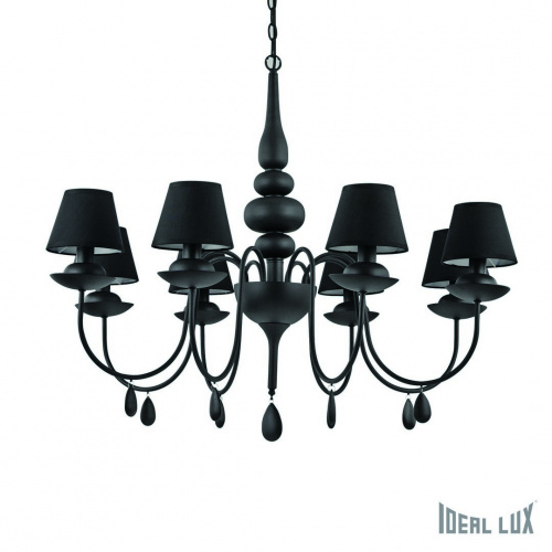 Подвесная люстра Ideal Lux BLANCHE SP8 NERO купить по низкой цене